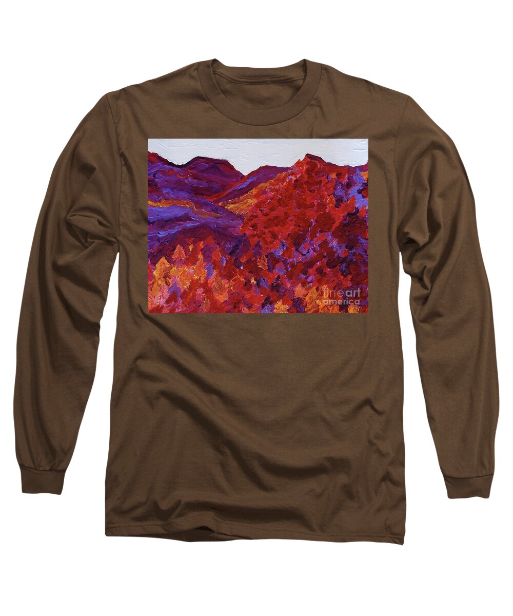 Landscape Long Sleeve T-Shirt featuring the painting Forest Fantasy by jrr by First Star Art