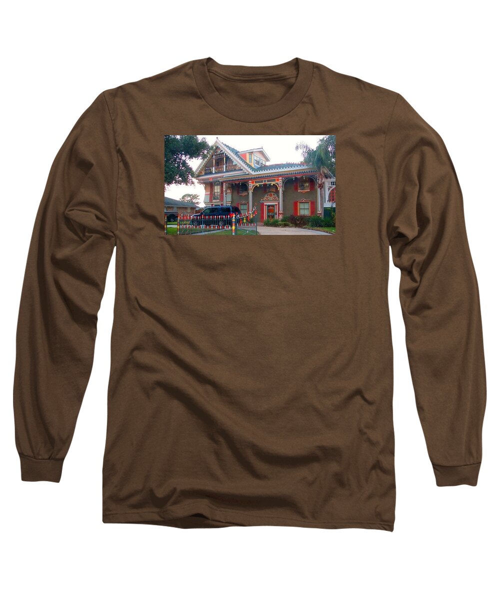 Gingerbread House Long Sleeve T-Shirt featuring the photograph Gingerbread House - Metairie LA by Deborah Lacoste