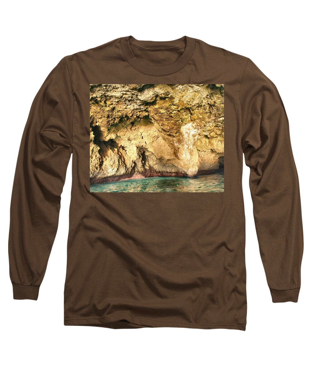 Cave Long Sleeve T-Shirt featuring the photograph Golden Cave by Debbie Levene