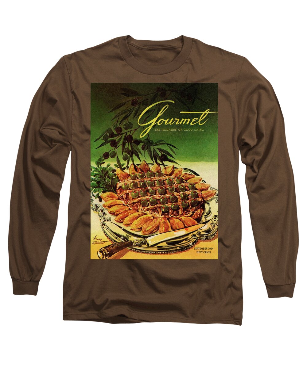 Food Long Sleeve T-Shirt featuring the photograph Gourmet Cover Illustration Of Entrecote A La by Henry Stahlhut