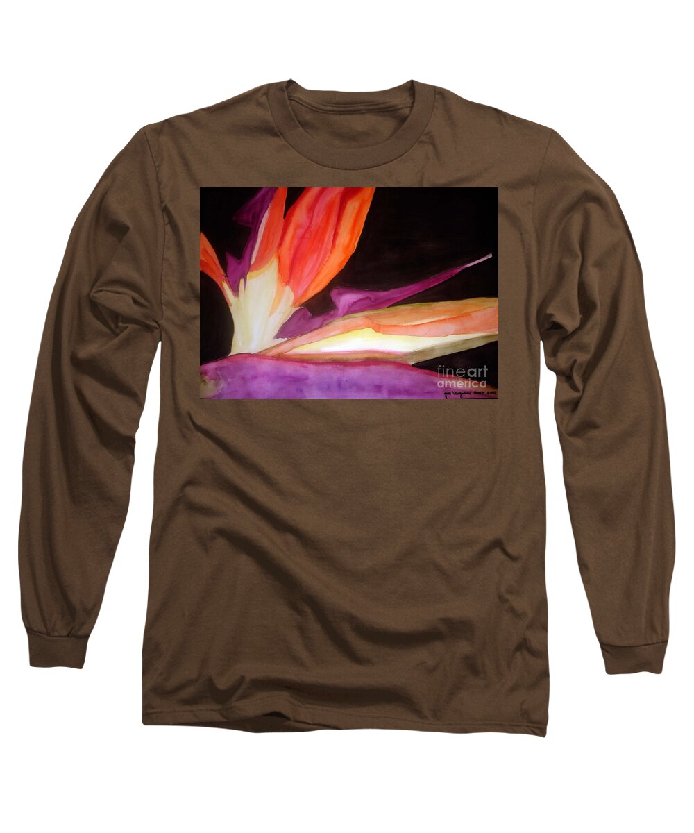 Water Color Flower Long Sleeve T-Shirt featuring the painting Heaven by Yael VanGruber