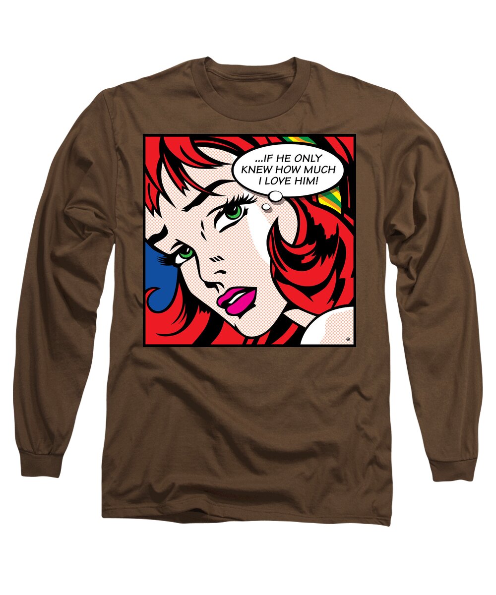 Digital Long Sleeve T-Shirt featuring the painting If He Only Knew by Gary Grayson