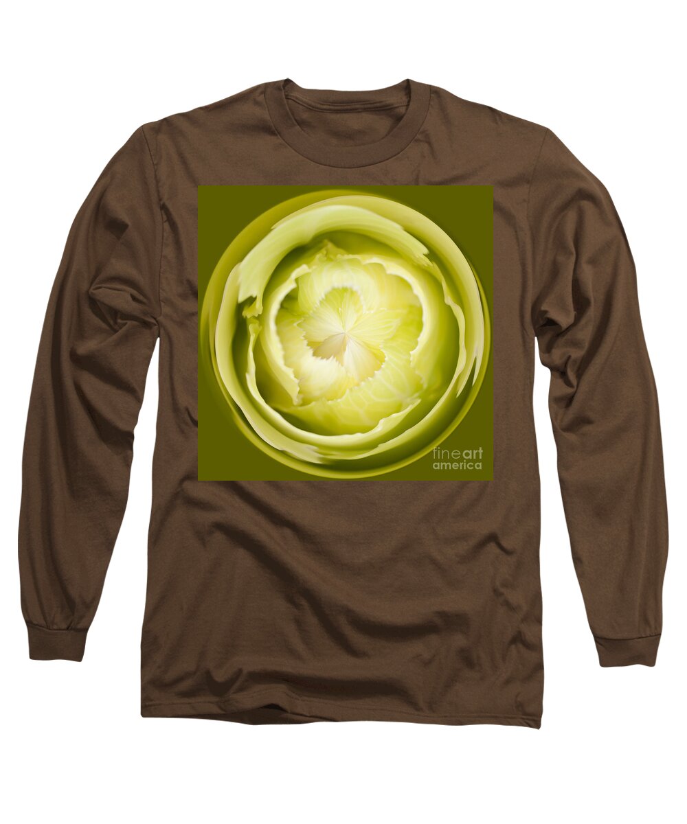Anne Gilbert Long Sleeve T-Shirt featuring the photograph Inner Cabbage Orb by Anne Gilbert