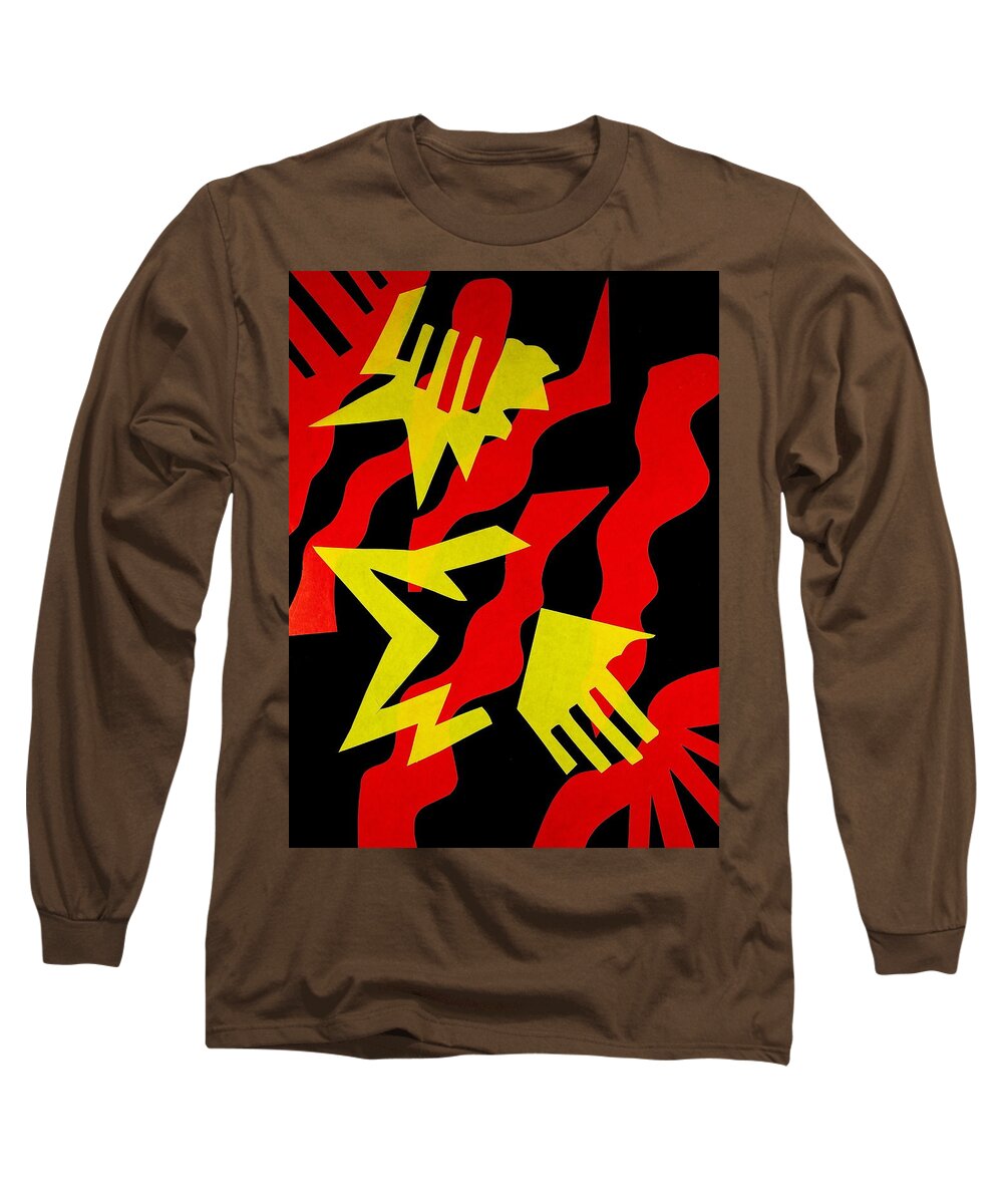 Abstract Long Sleeve T-Shirt featuring the mixed media Jazz by Michele Myers