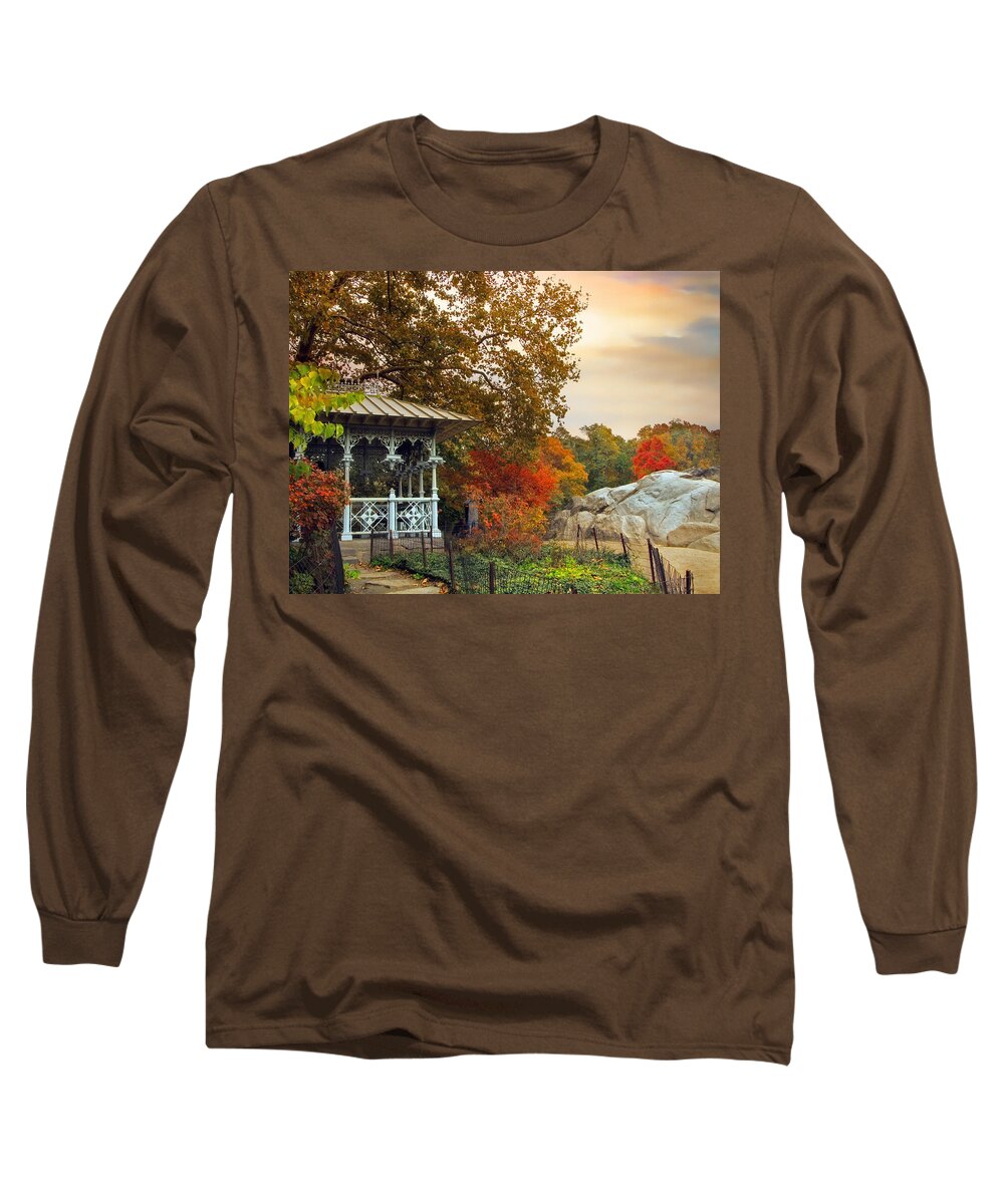 New York Long Sleeve T-Shirt featuring the photograph Ladies Pavilion in Autumn by Jessica Jenney