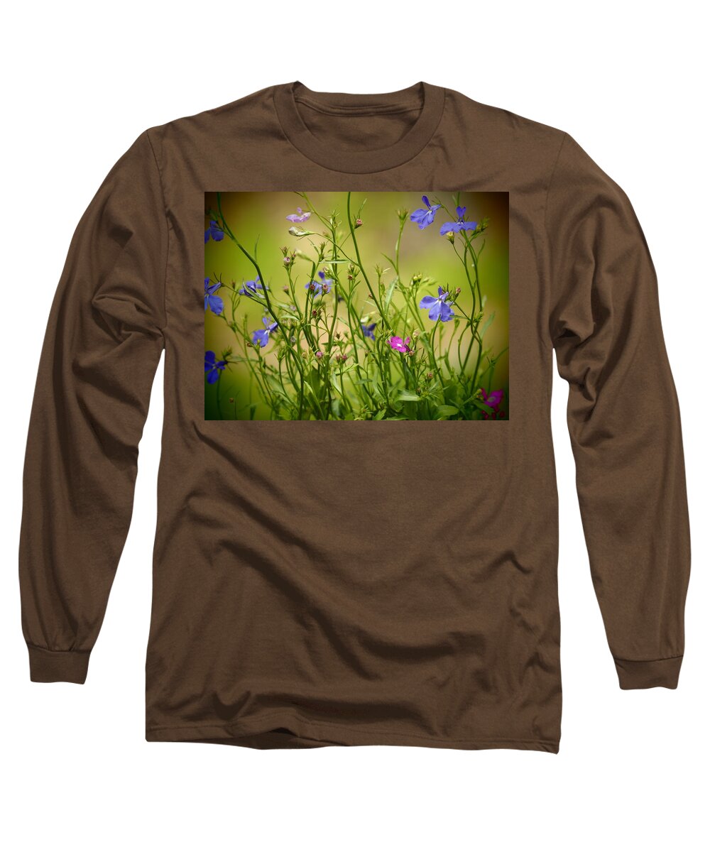 Flowers Long Sleeve T-Shirt featuring the photograph Lobelia Flowers by Dorothy Lee
