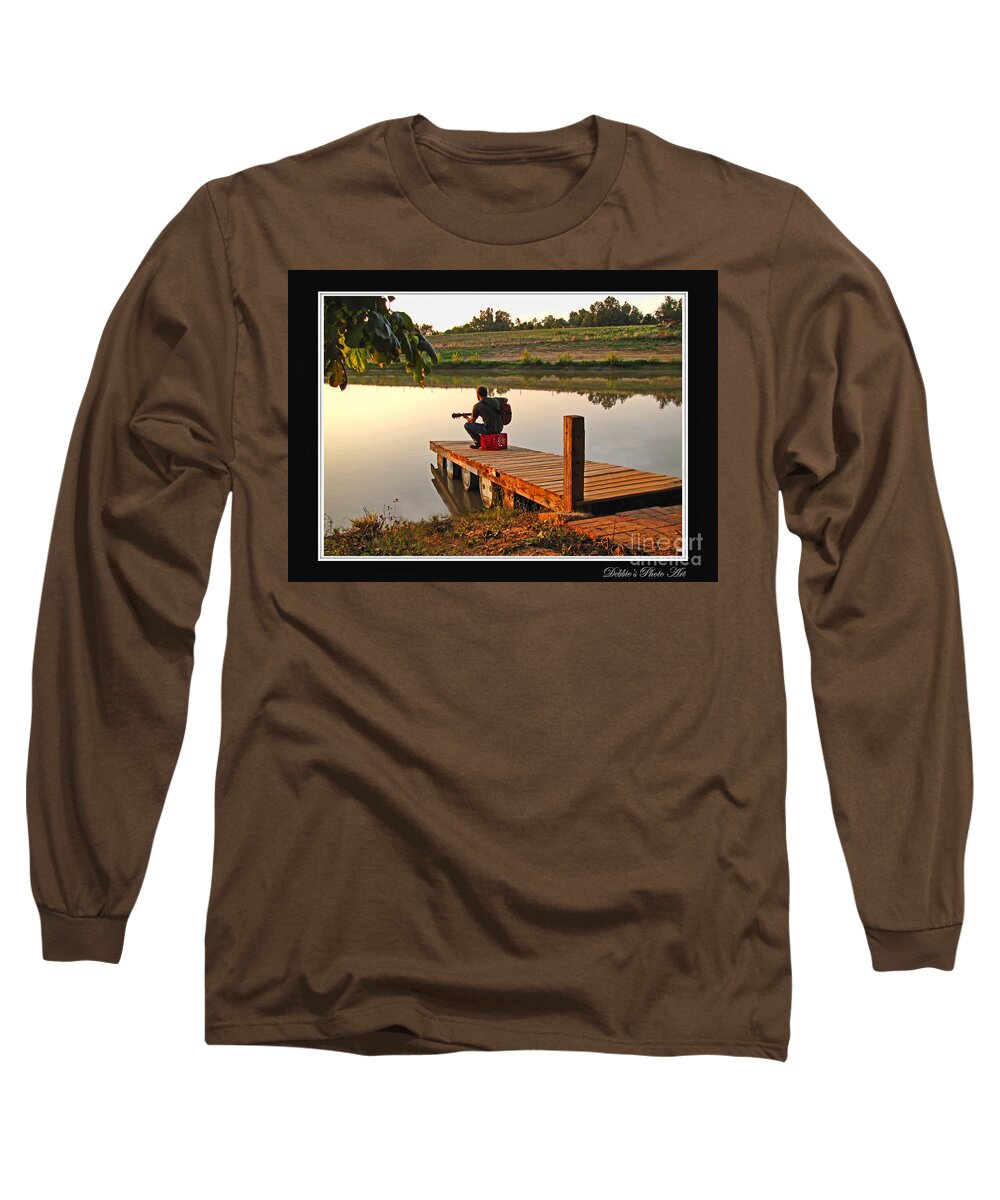 Musician Long Sleeve T-Shirt featuring the photograph Lonely Guitarist by Debbie Portwood