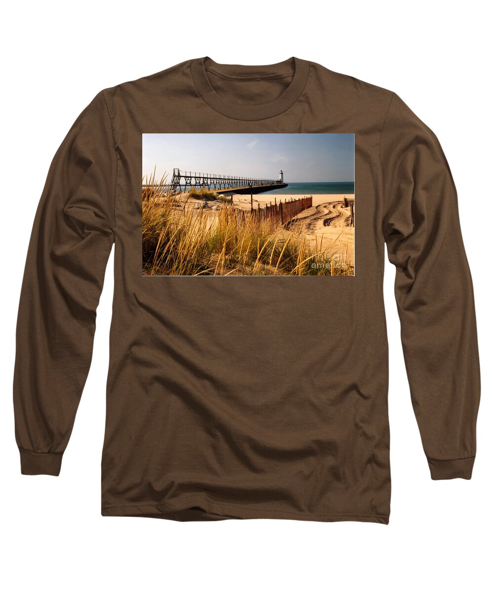 Lighthouse Long Sleeve T-Shirt featuring the photograph Manistee Lighthouse by Crystal Nederman