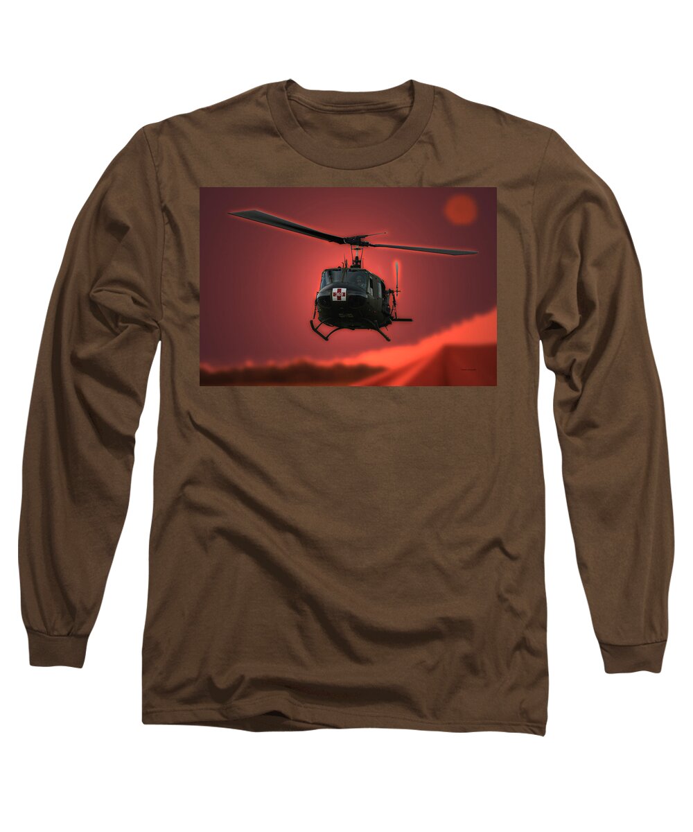 Dust Off Long Sleeve T-Shirt featuring the photograph Medevac the Sound of Hope by Thomas Woolworth