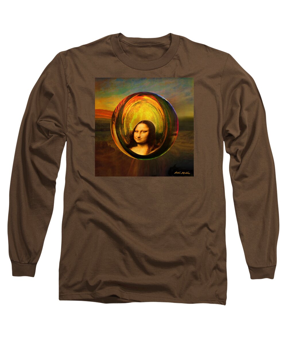 Mona Lisa Long Sleeve T-Shirt featuring the painting Mona Lisa Circondata by Robin Moline