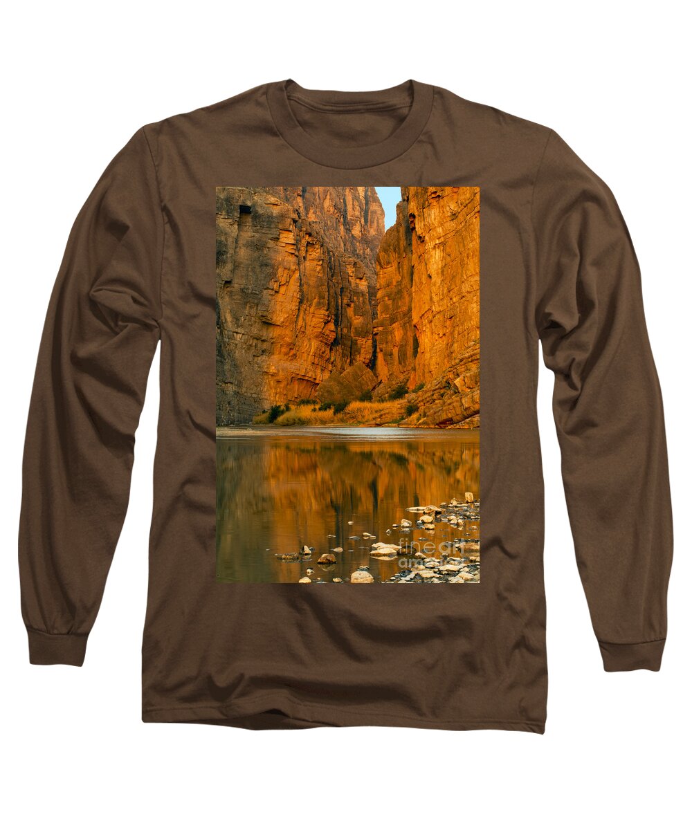 Santa Elena Canyon Long Sleeve T-Shirt featuring the photograph Morning Light in the Canyon by Bob Phillips