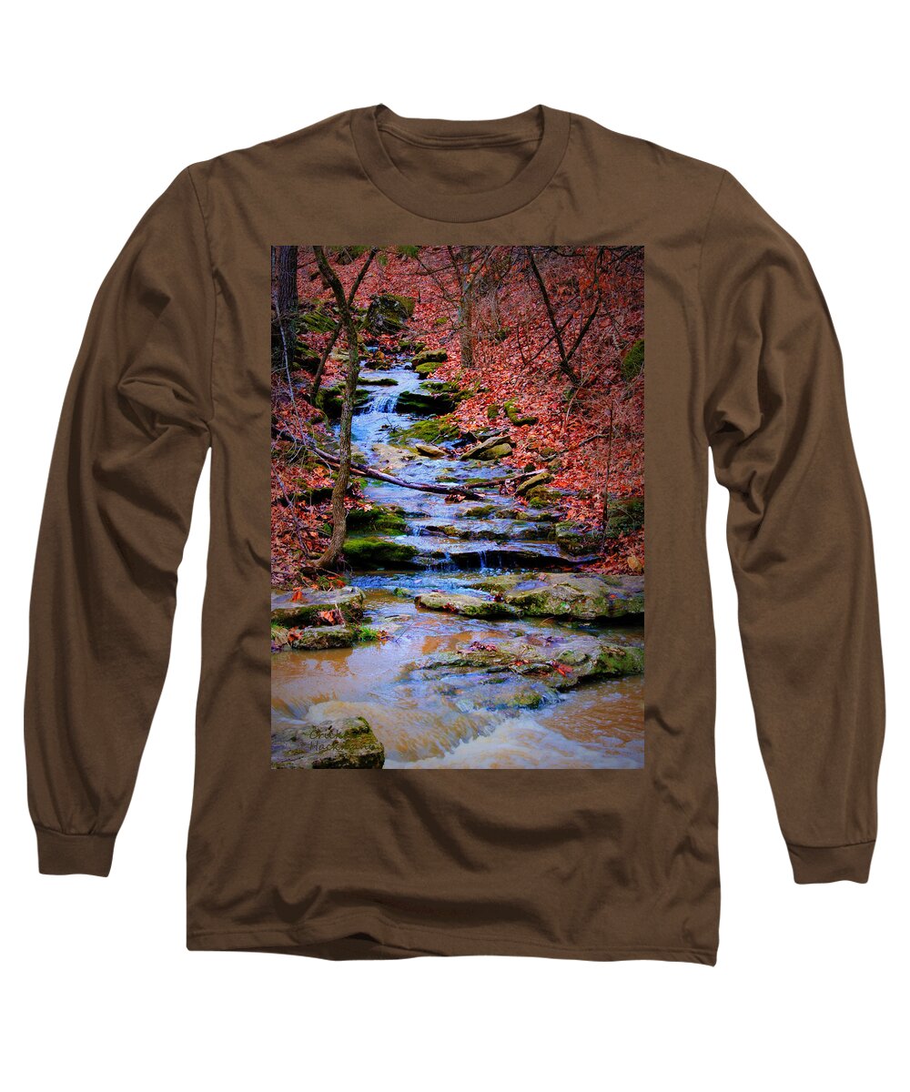 Moss Long Sleeve T-Shirt featuring the photograph Mossy Creek by Cricket Hackmann
