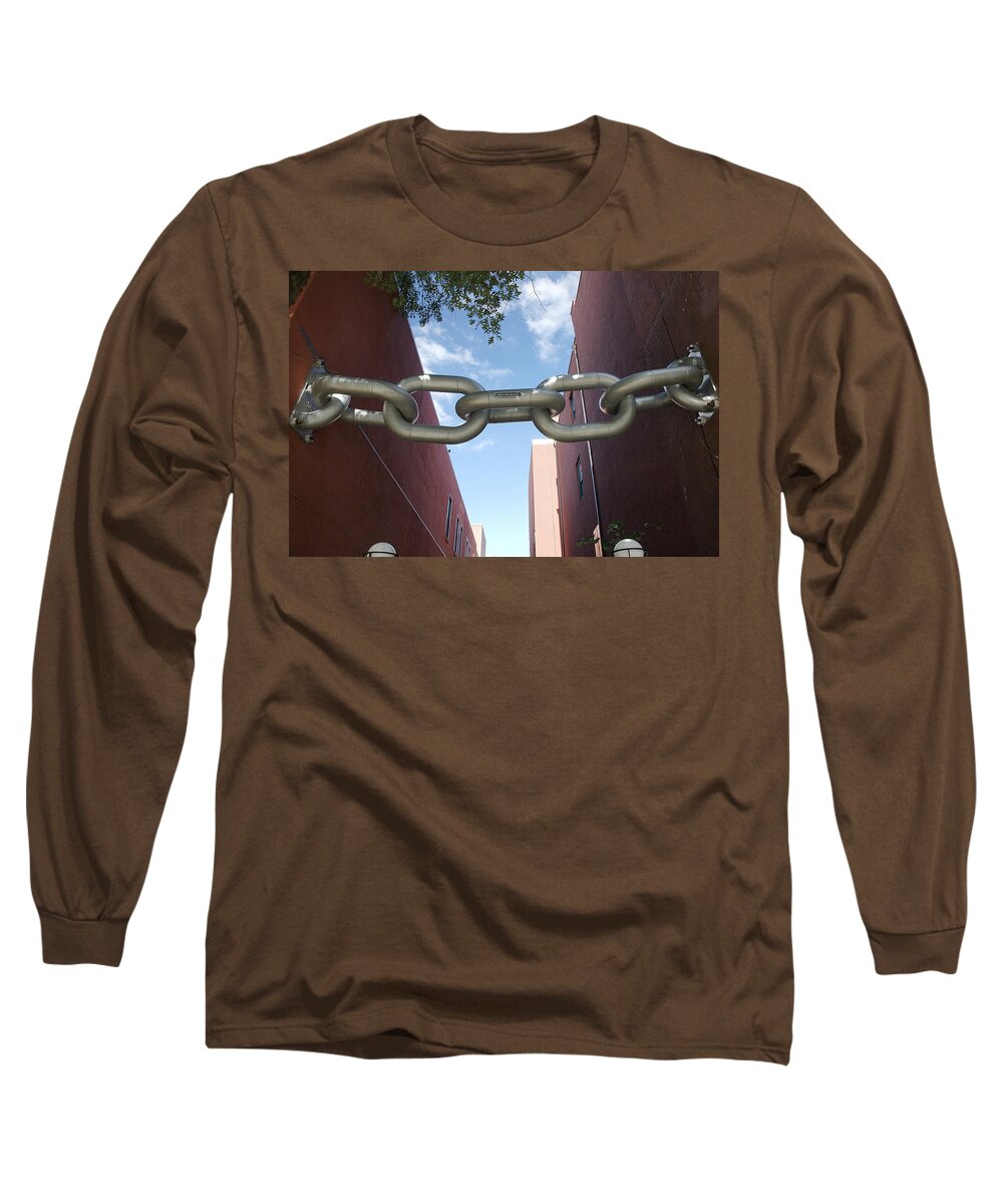 Chain Long Sleeve T-Shirt featuring the sculpture Neverbust by Blue Sky