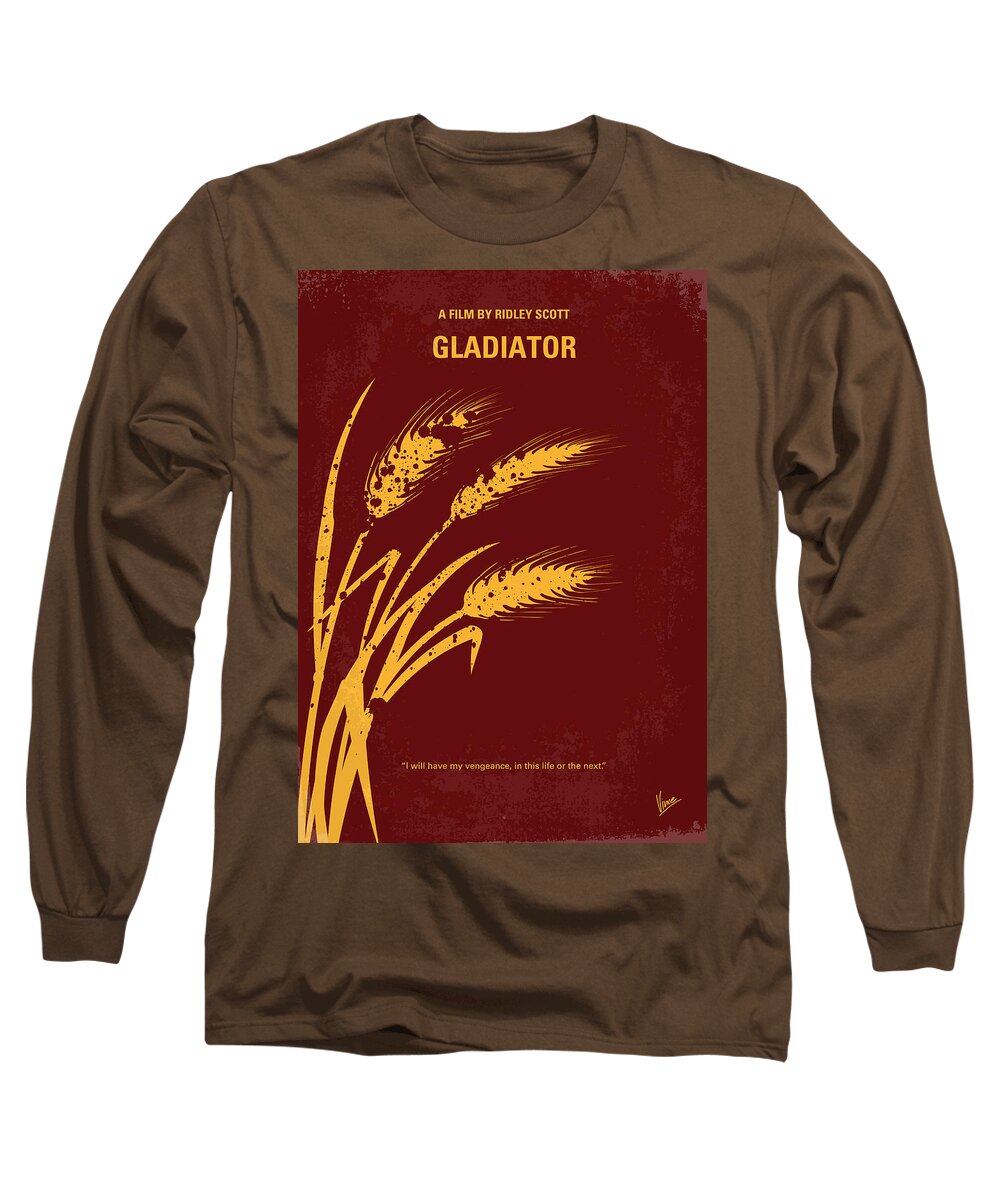 Gladiator Long Sleeve T-Shirt featuring the digital art No300 My GLADIATOR minimal movie poster by Chungkong Art