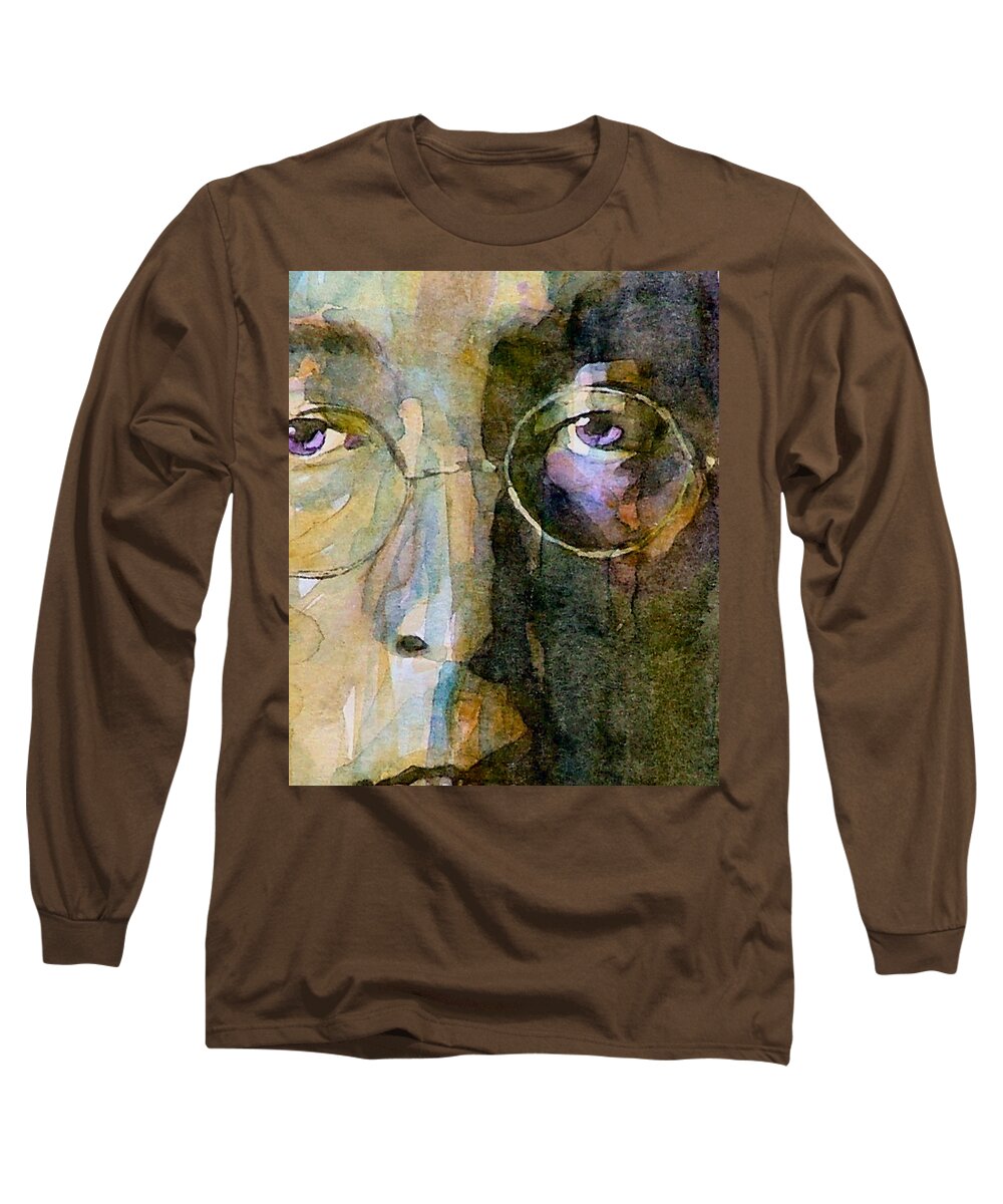 John Lennon Long Sleeve T-Shirt featuring the painting Nothin Gonna Change My World by Paul Lovering