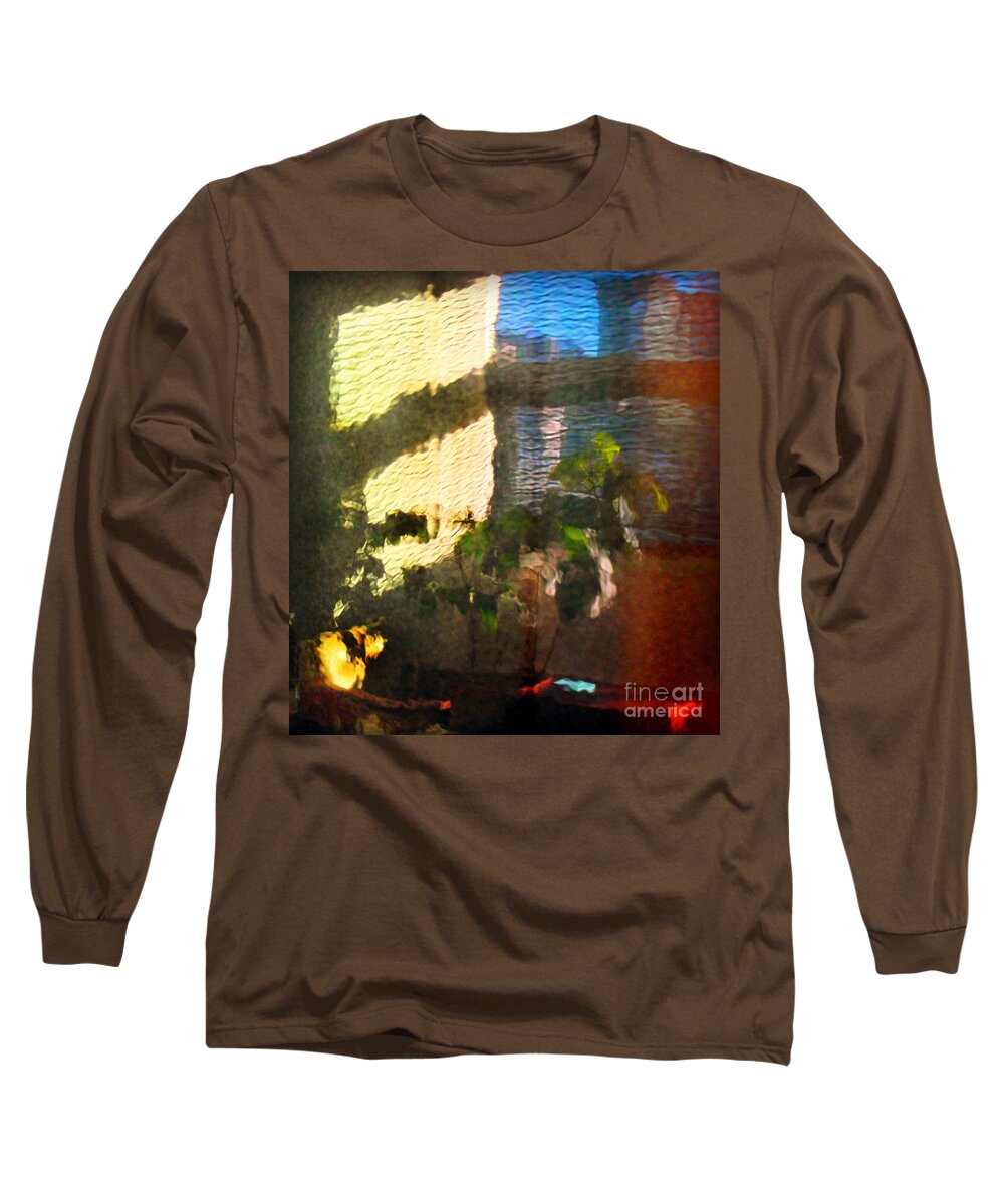Office Window; Office; Window; Abstract; Manhattan; City; New York; New York City; City Photography; Urban Photography; New York City Photography; Miriamdanar; Miriam Danar Photography; Miriam Danar Photographer Long Sleeve T-Shirt featuring the photograph Office Window by Miriam Danar