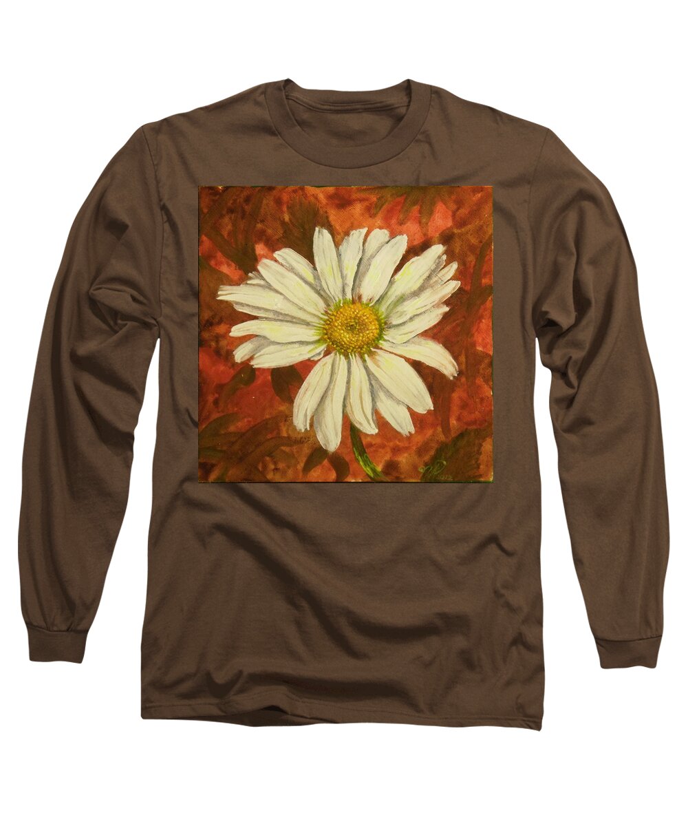 Daisy Long Sleeve T-Shirt featuring the painting One Yorktown Daisy by Nicole Angell
