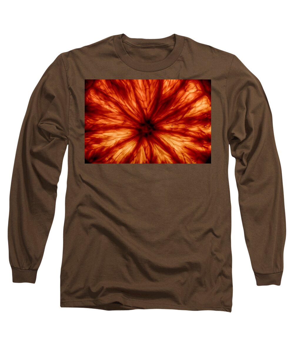 Orange Long Sleeve T-Shirt featuring the photograph Orange On Fire by Robert Woodward