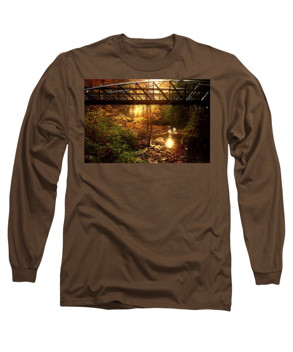 Autumn Long Sleeve T-Shirt featuring the photograph Over the Brook by Rob Blair