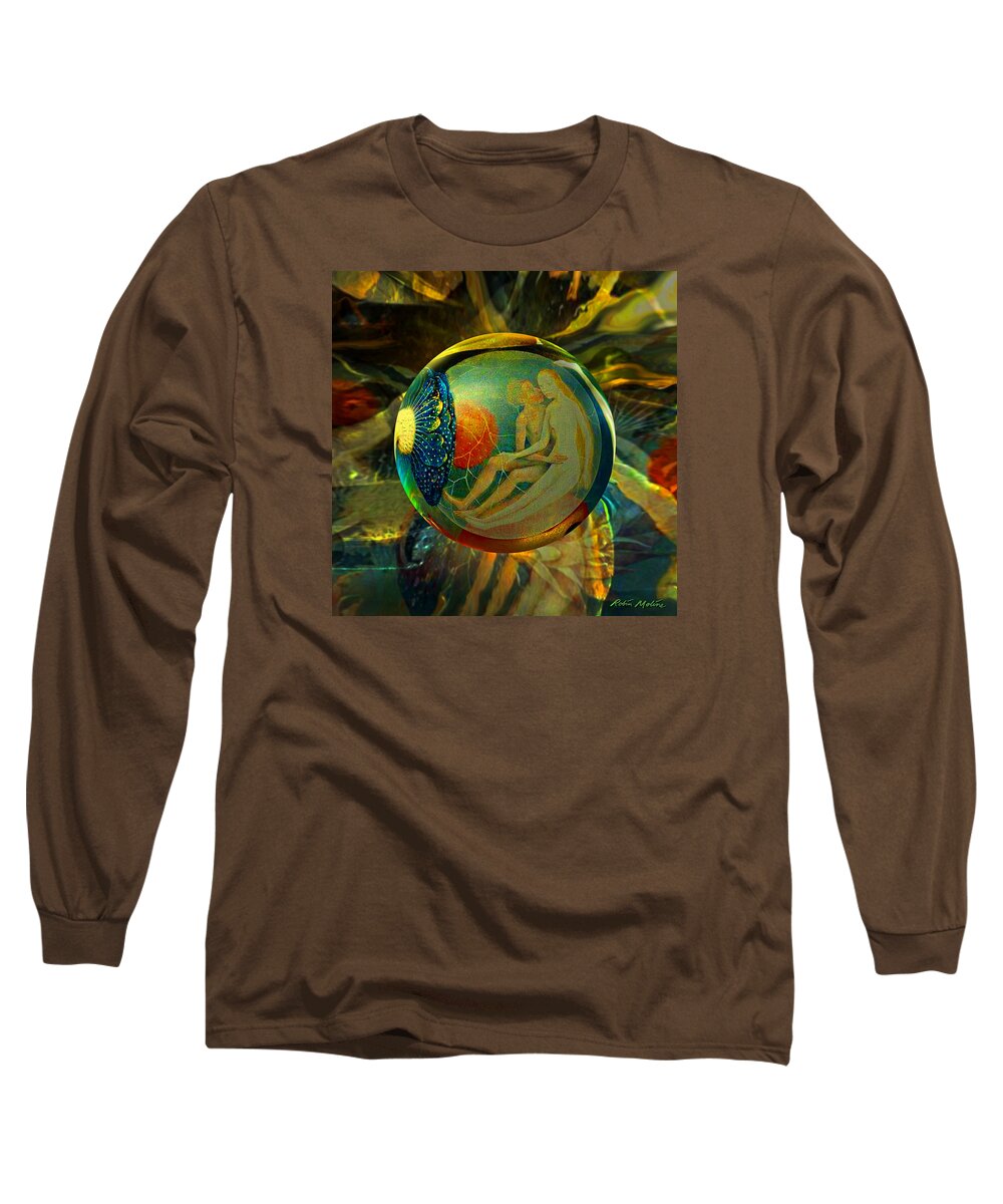  Earthly Delights Long Sleeve T-Shirt featuring the painting Ovule of Eden by Robin Moline