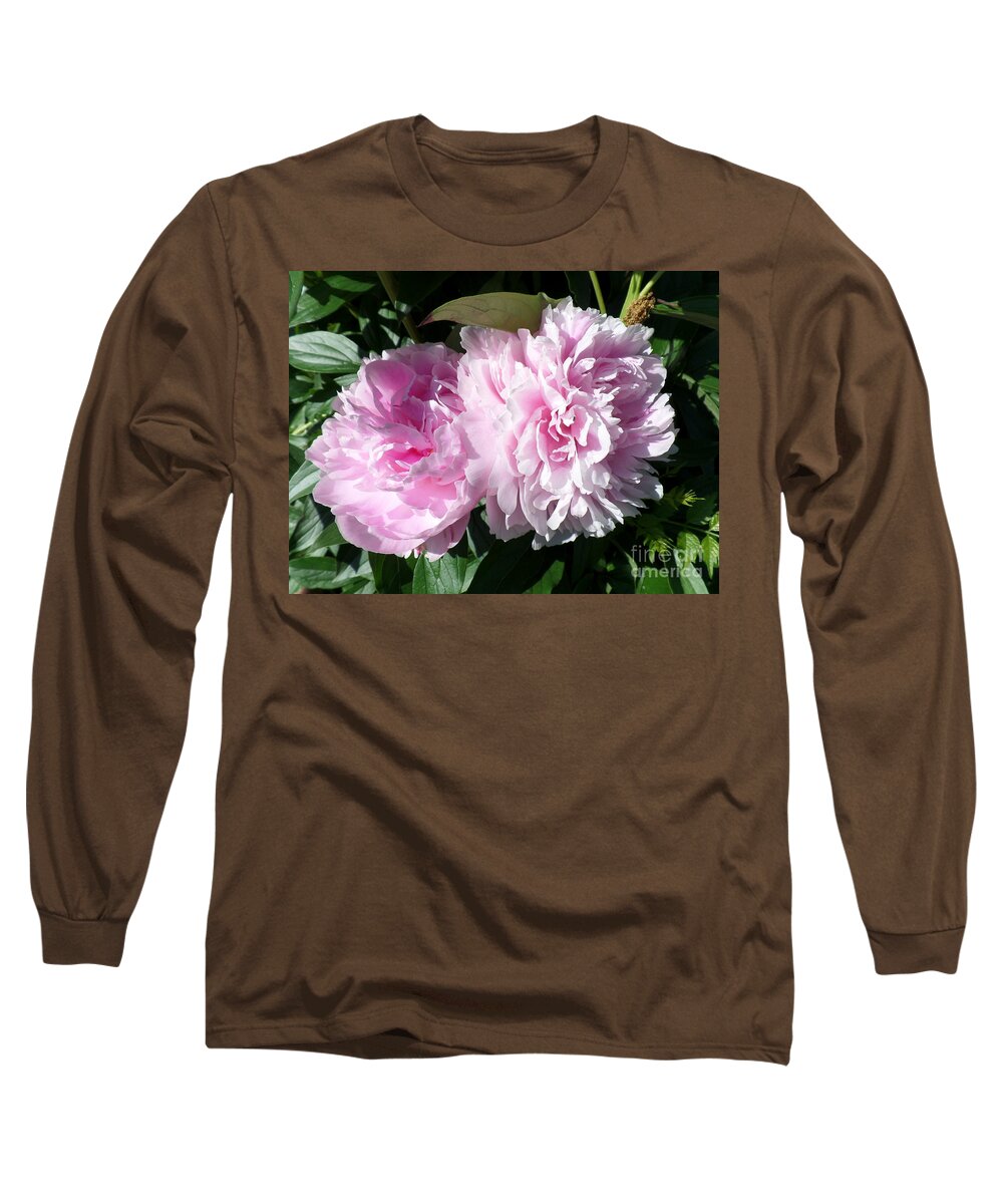 Pink Peonies 3 Long Sleeve T-Shirt featuring the photograph Pink Peonies 3 by HEVi FineArt
