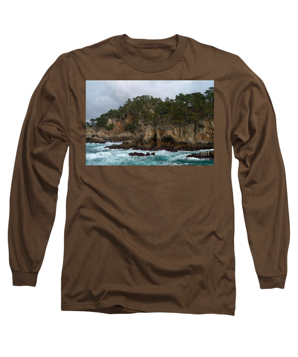 Point Lobos Long Sleeve T-Shirt featuring the photograph Point Lobos Coastal View by Charlene Mitchell