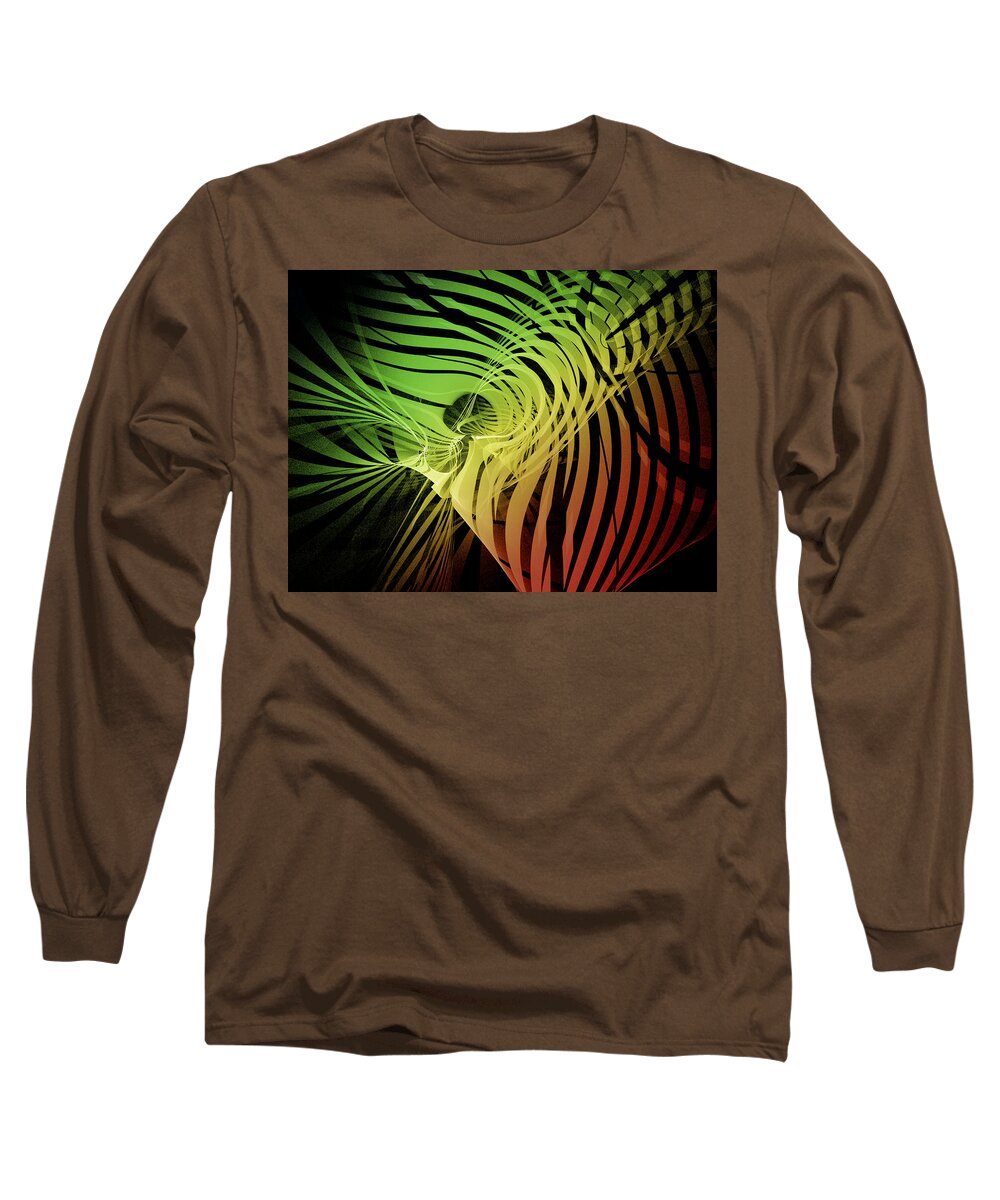 Fractal Art Long Sleeve T-Shirt featuring the digital art Rainbow Ribs by Richard J Cassato