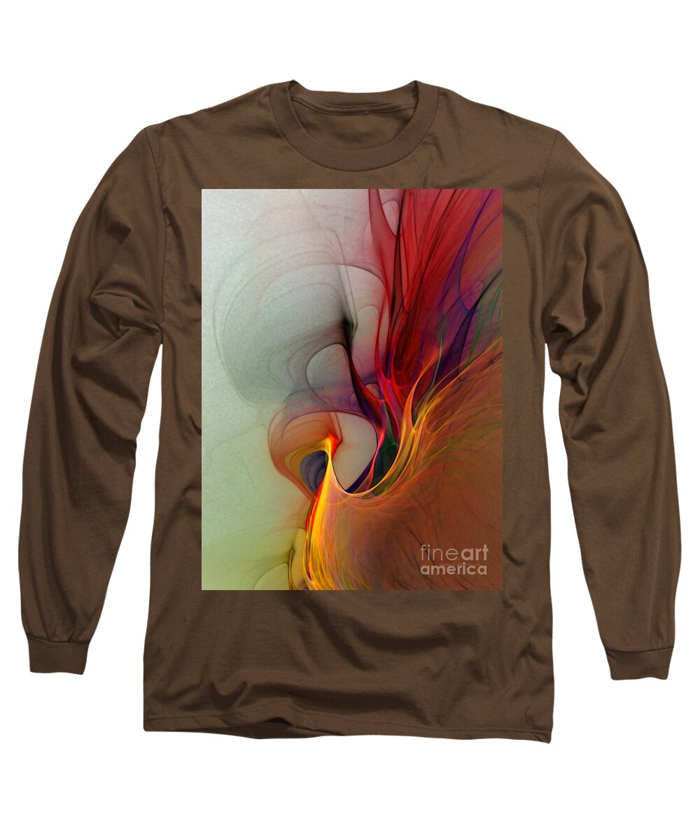 Abstract Long Sleeve T-Shirt featuring the digital art Rapture of the Deep-Abstract art by Karin Kuhlmann