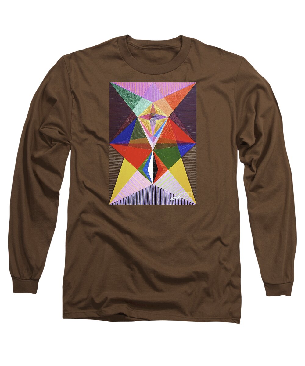 Spirituality Long Sleeve T-Shirt featuring the painting Realite-reality by Michael Bellon