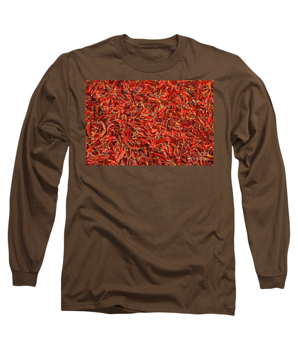 Chilli Long Sleeve T-Shirt featuring the photograph Red Hot Chillies by Gina Koch