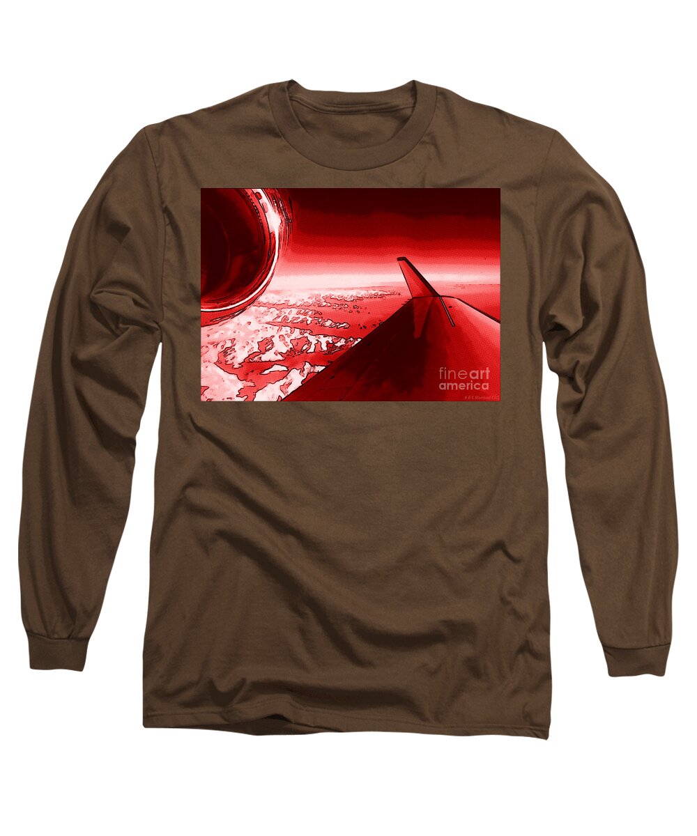 Jet Long Sleeve T-Shirt featuring the photograph Red Jet Pop Art Plane by Vintage Collectables