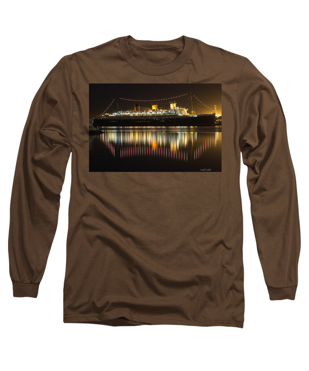 Bay Long Sleeve T-Shirt featuring the photograph Reflections Of Queen Mary by Heidi Smith