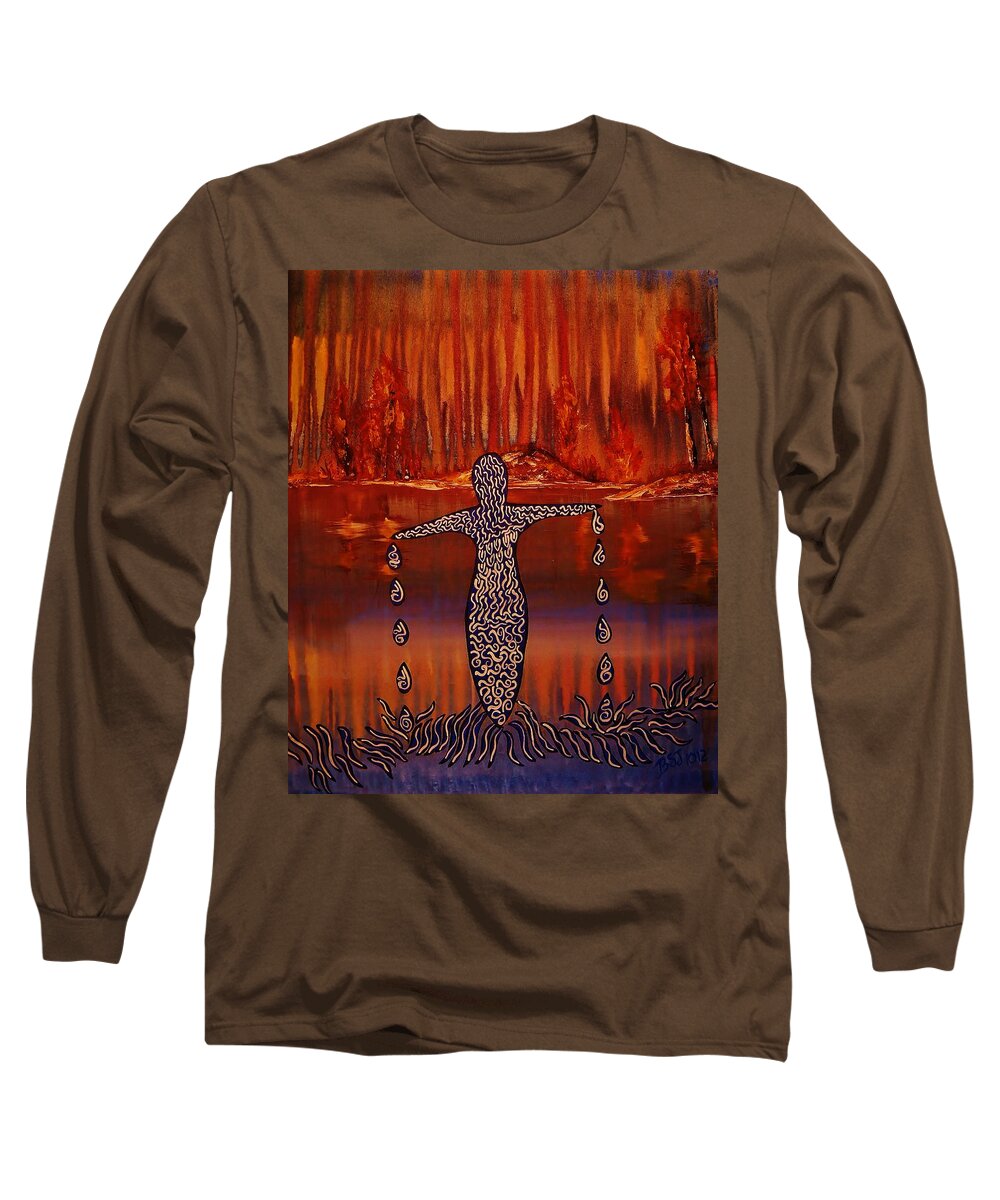 Acrylic Long Sleeve T-Shirt featuring the painting River Dance by Barbara St Jean