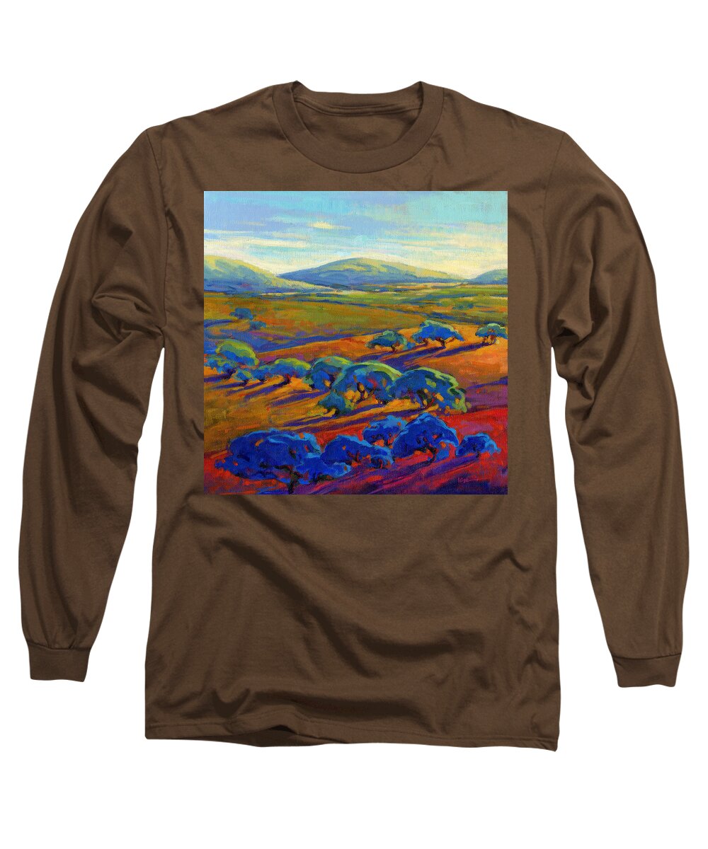 California Long Sleeve T-Shirt featuring the painting Rolling Hills 2 by Konnie Kim