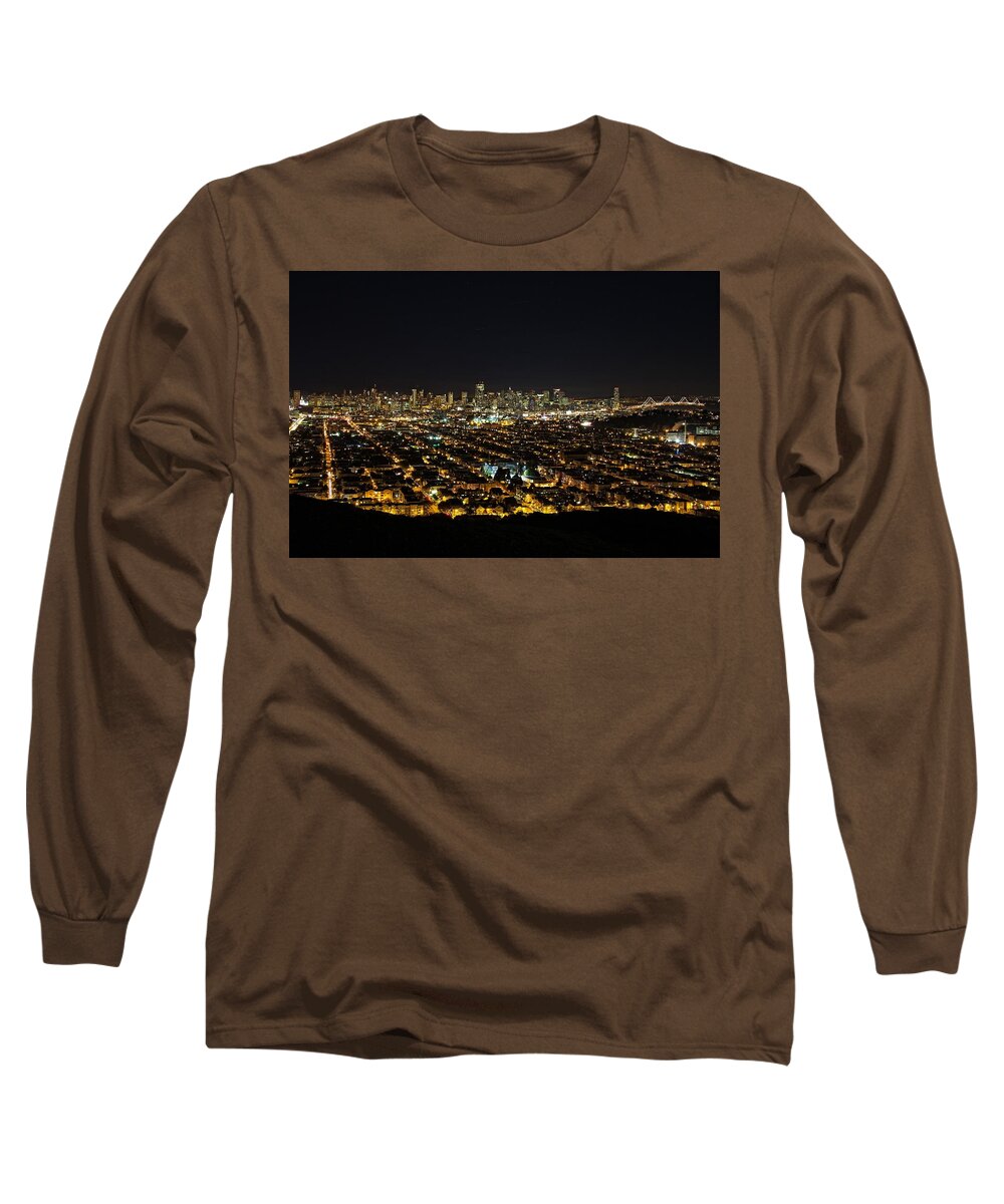 City Long Sleeve T-Shirt featuring the photograph San Francisco Skyline by Dave Files