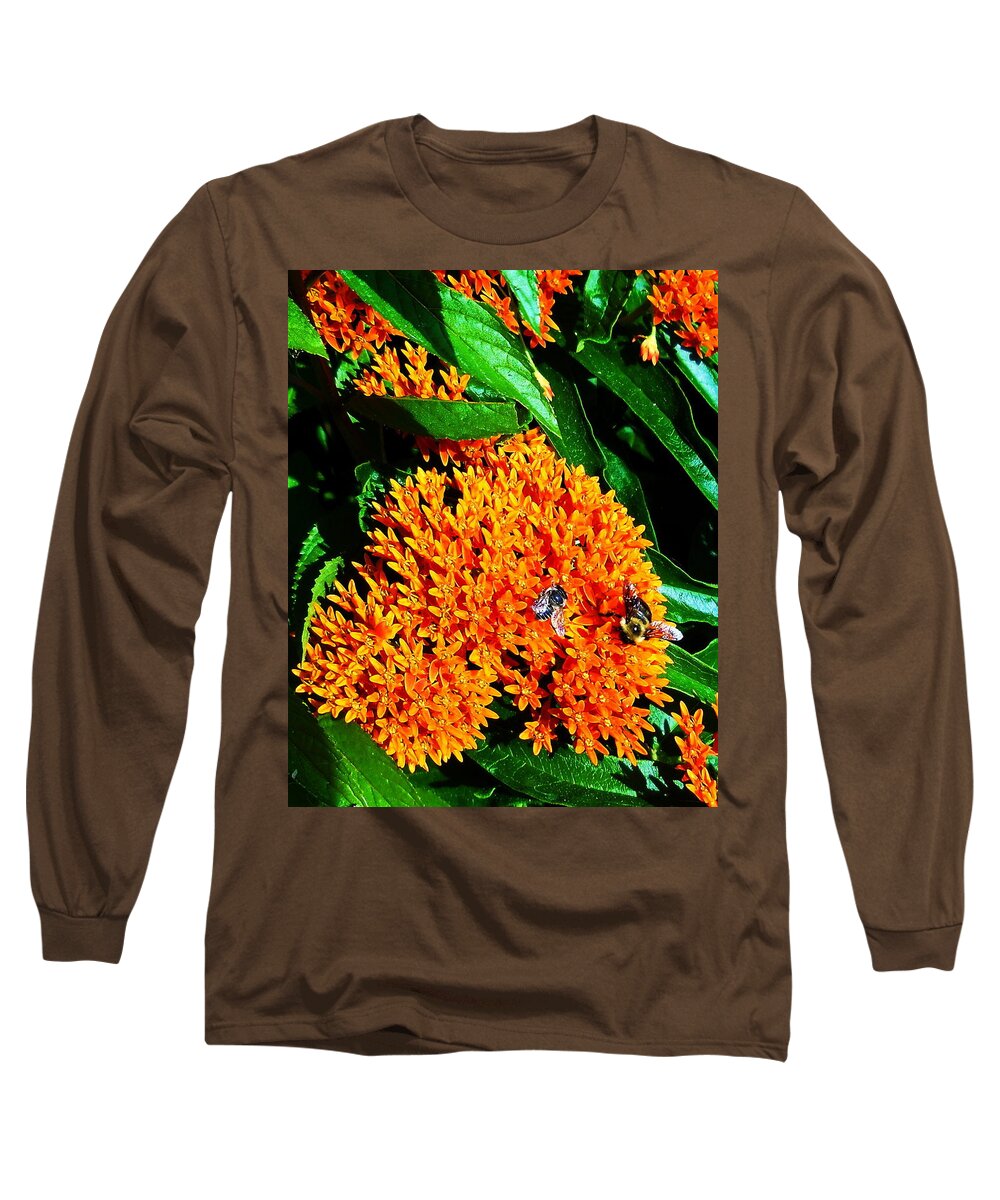 Butterfly Bush Long Sleeve T-Shirt featuring the photograph Save Our Bees by Yolanda Raker
