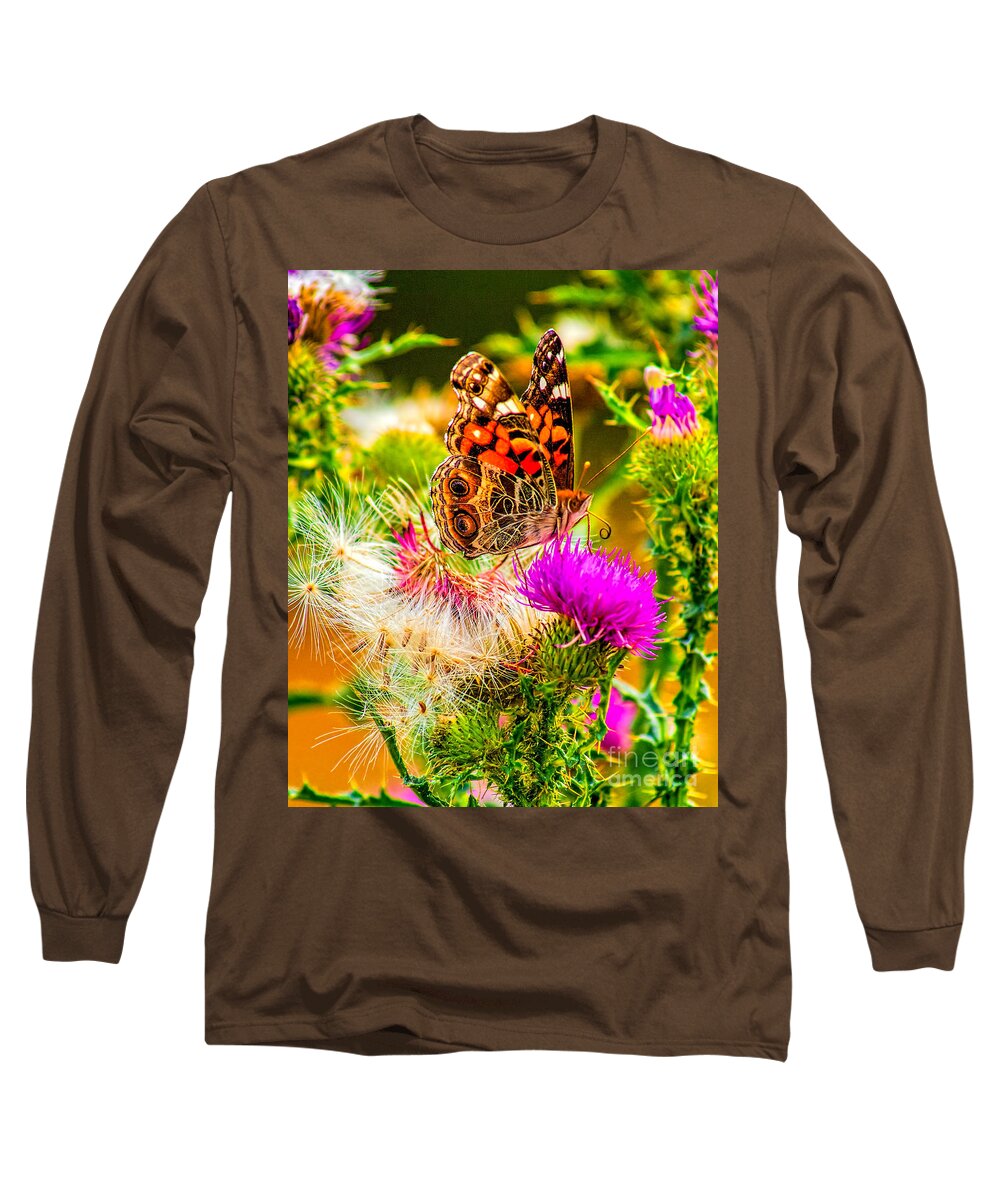 Animal Long Sleeve T-Shirt featuring the photograph Skyline Butterfly by Nick Zelinsky Jr