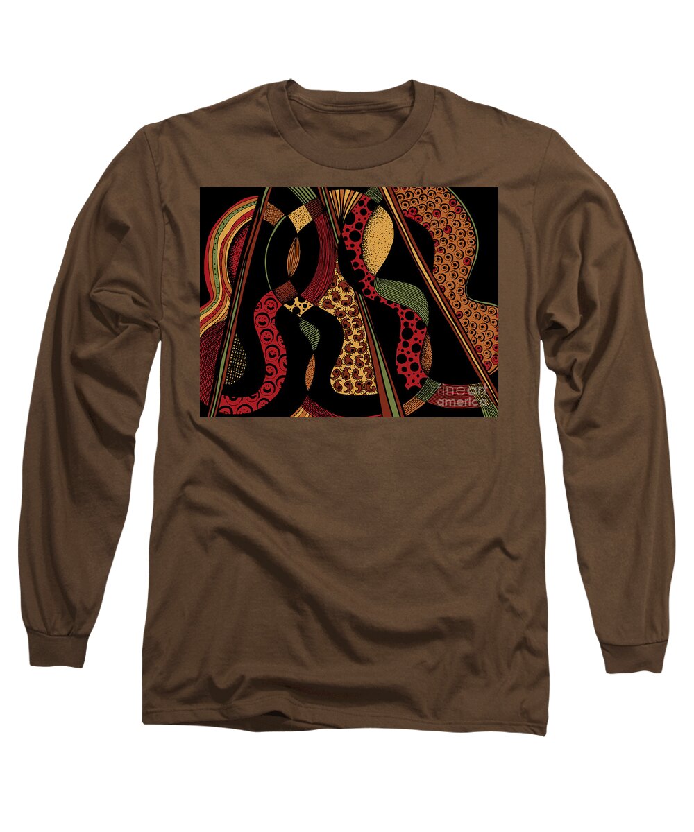 Stringed Instruments Long Sleeve T-Shirt featuring the digital art String Section by Lynellen Nielsen