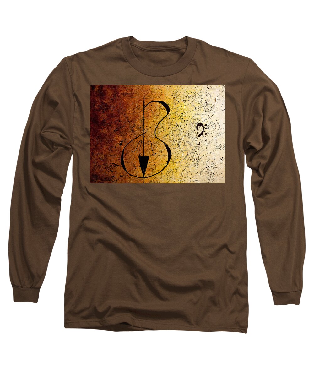 Music Abstract Art Long Sleeve T-Shirt featuring the painting Suite No. 1 by Carmen Guedez