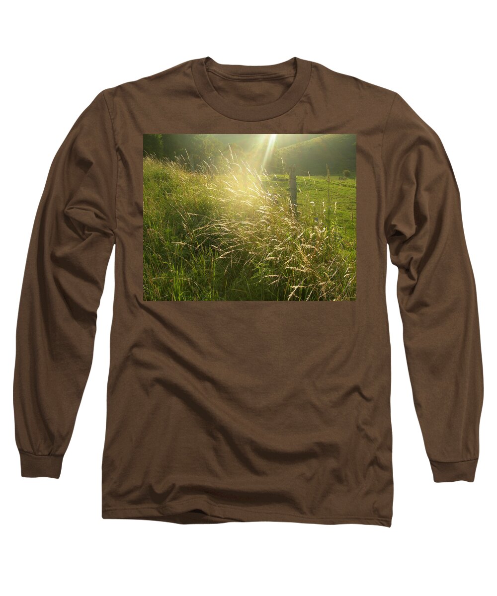 Blue Ridge Long Sleeve T-Shirt featuring the photograph Sunset Gold by Deborah Ferree