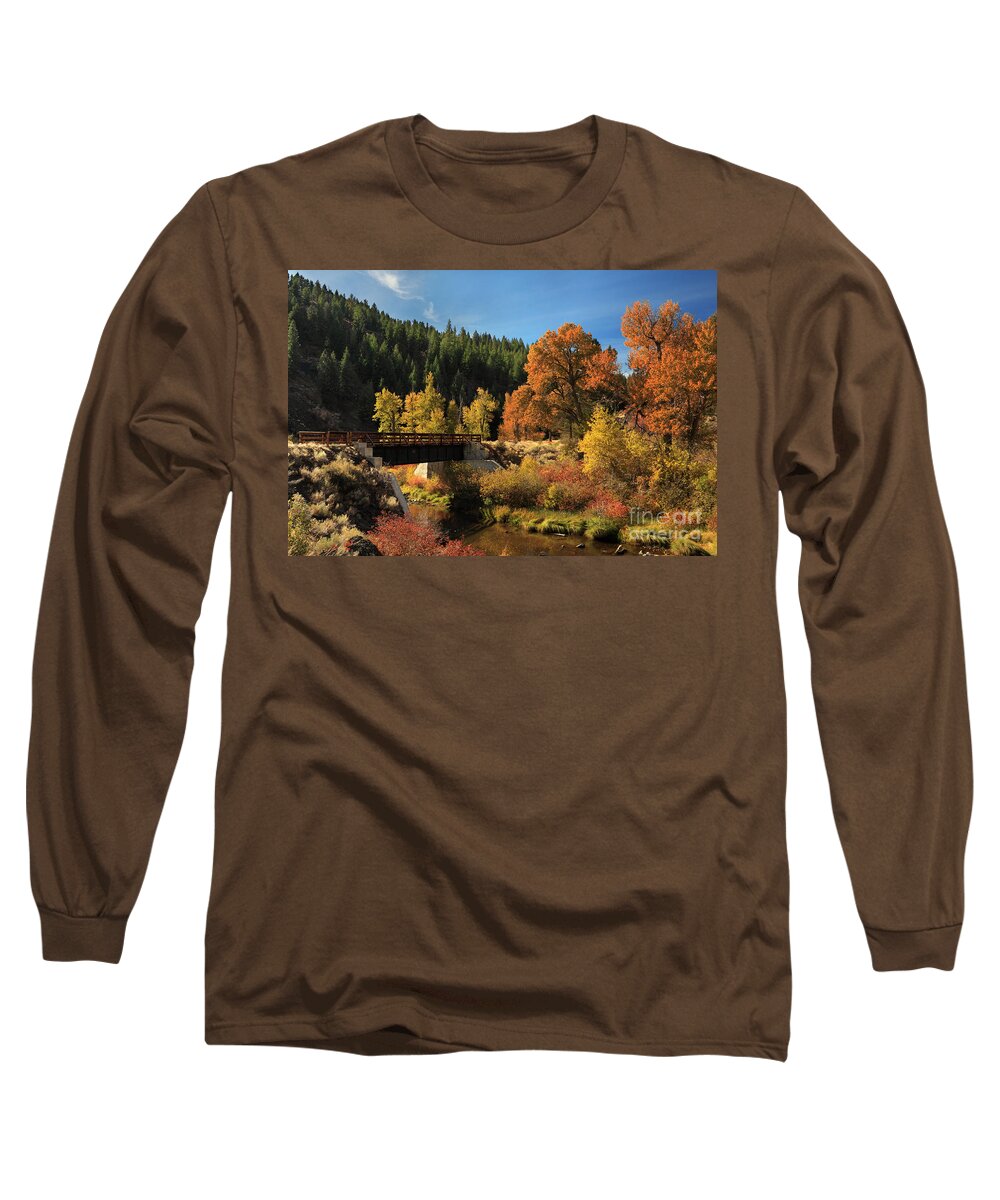 Autumn Long Sleeve T-Shirt featuring the photograph Susan River Bridge On The Bizz 2 by James Eddy