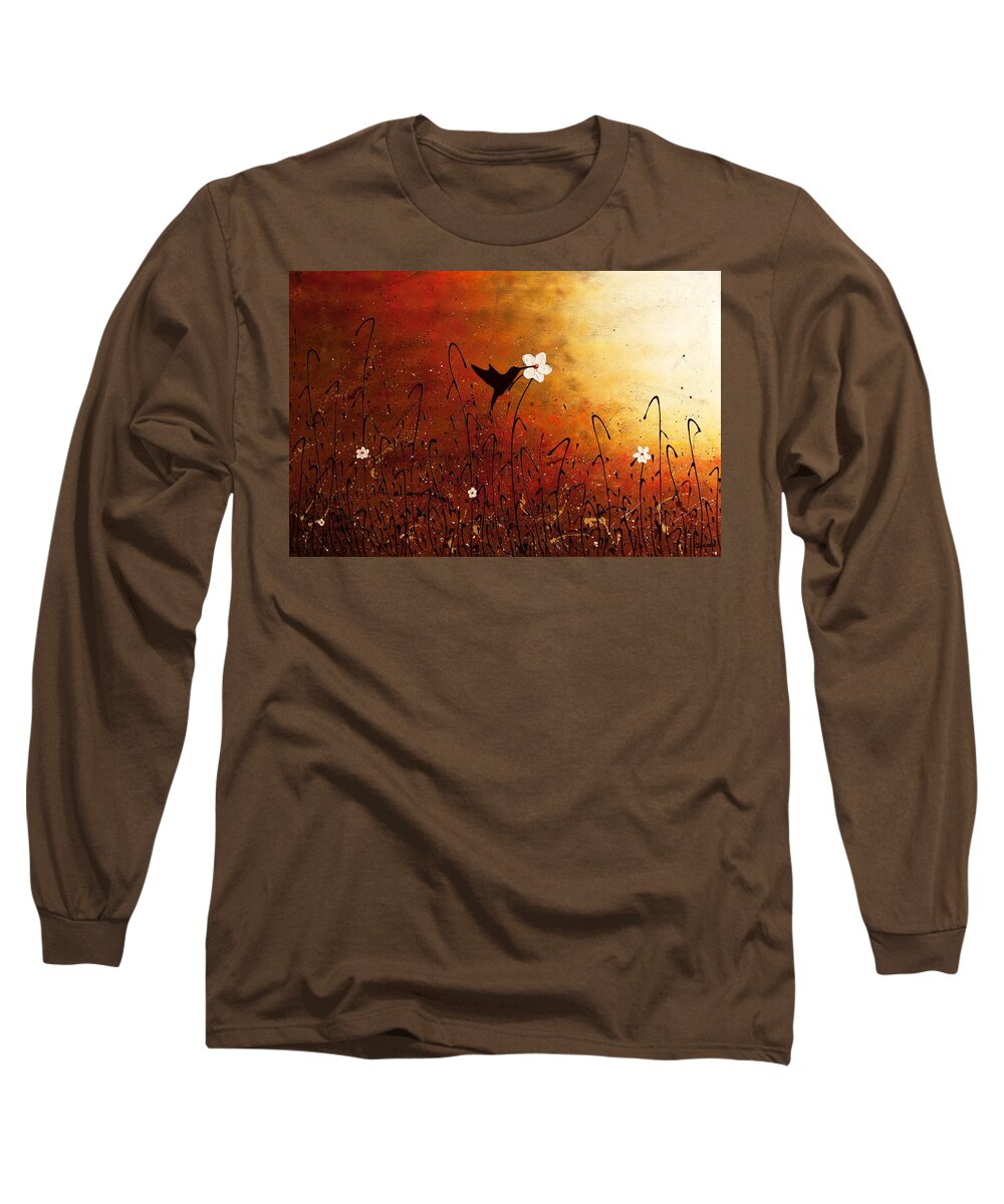 Abstract Art Long Sleeve T-Shirt featuring the painting Sweet Nectar by Carmen Guedez