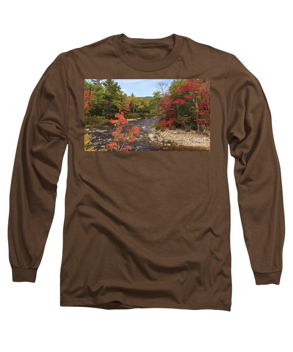 Swift River Long Sleeve T-Shirt featuring the photograph Swift River fall foliage White Mountains New Hampshire by Ken Brown
