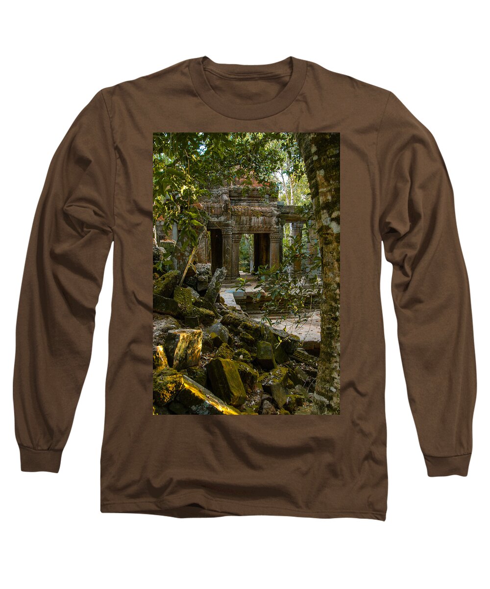 Ancient Long Sleeve T-Shirt featuring the photograph Ta Promh Temple by Mark Llewellyn