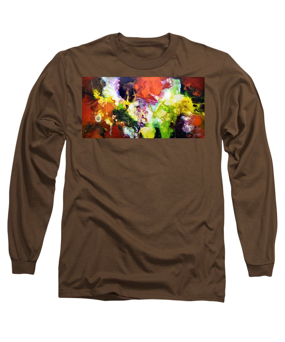 Cosmic Long Sleeve T-Shirt featuring the painting The Fullness of Manifestation by Sally Trace