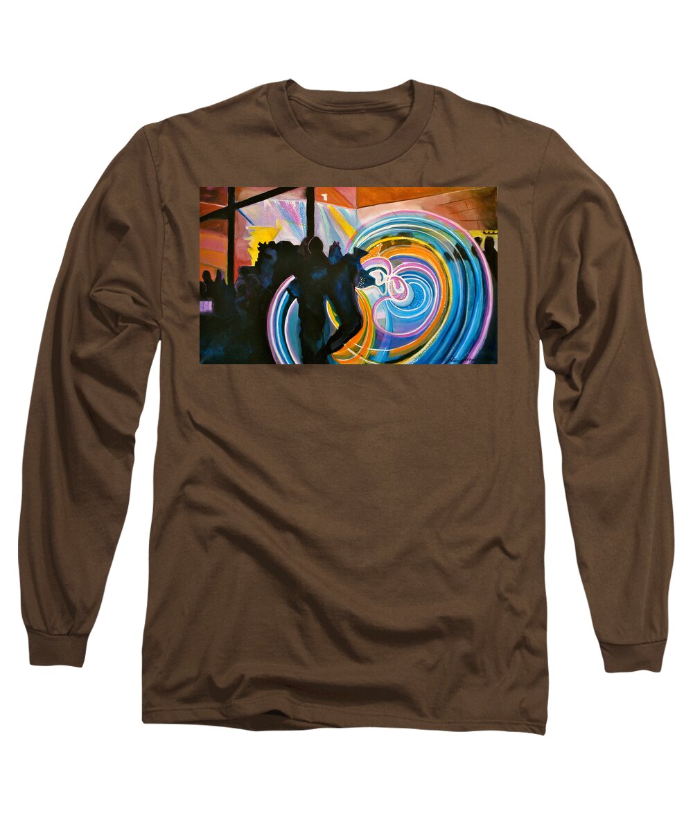 Music Festivals Long Sleeve T-Shirt featuring the painting The Illuminated Dance by Patricia Arroyo