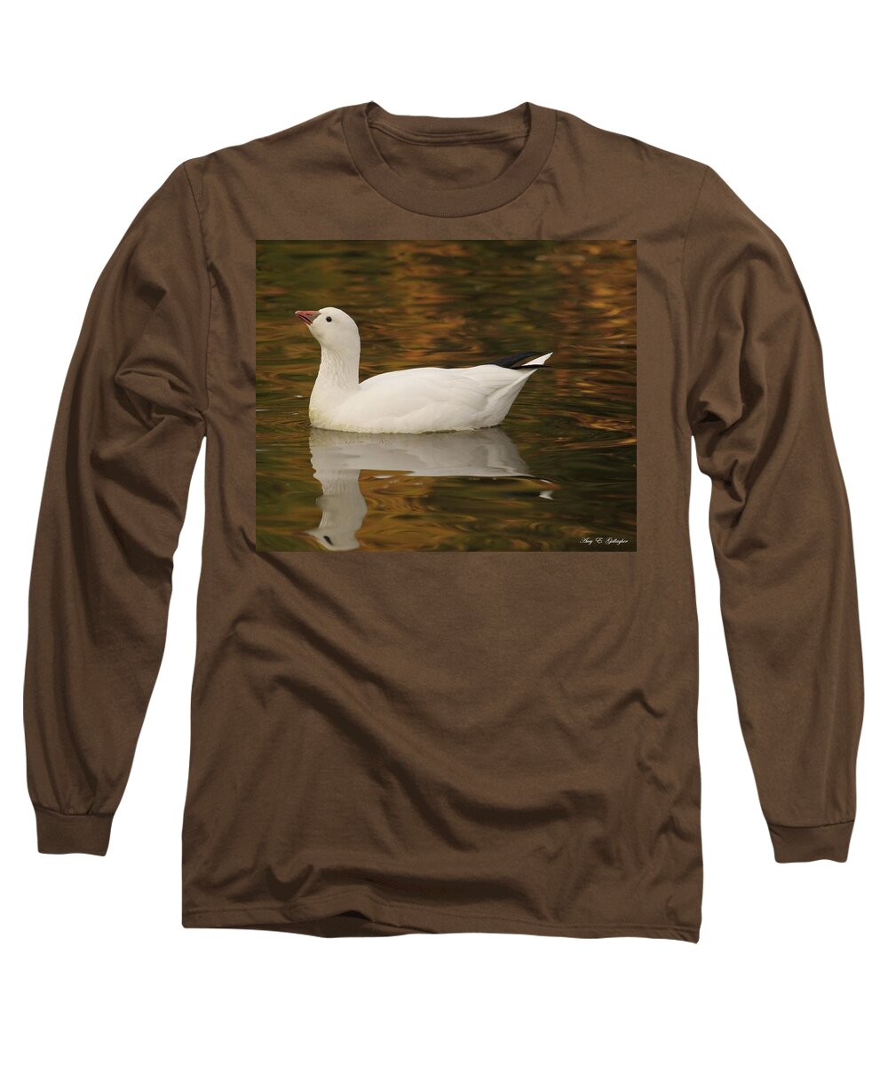 Snow Geese Long Sleeve T-Shirt featuring the photograph The Lovely Snow by Amy Gallagher