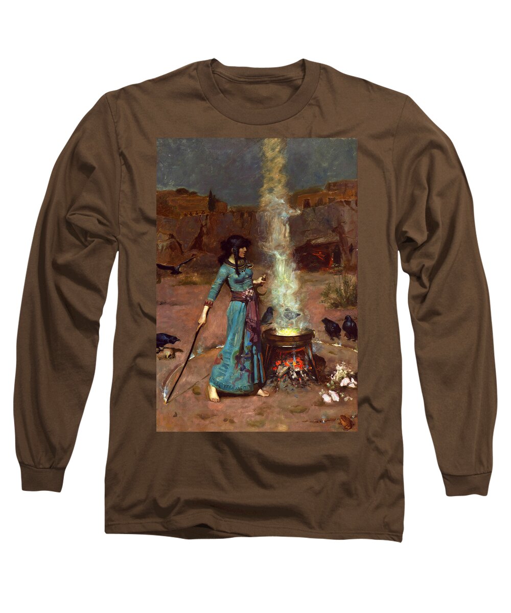 John William Waterhouse Long Sleeve T-Shirt featuring the painting The magic circle by John William Waterhouse