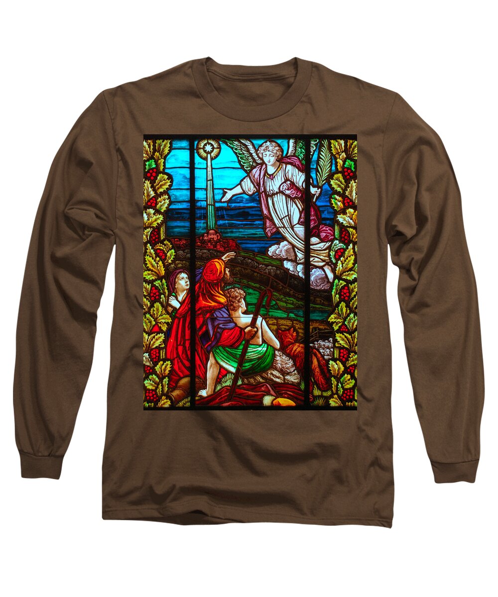 Stained Glass Window Long Sleeve T-Shirt featuring the photograph The Star of Bethlehem by Larry Ward
