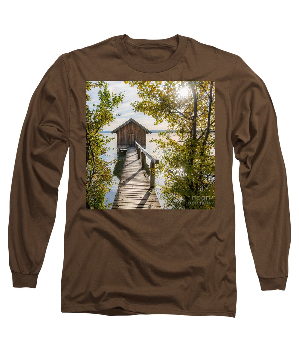 Ammersee Long Sleeve T-Shirt featuring the photograph The waterhouse in fall by Hannes Cmarits